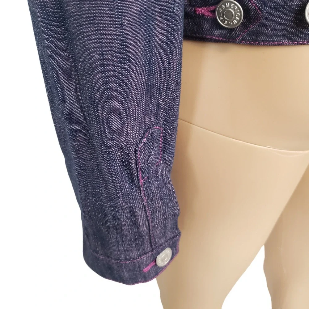 American‎ Girl On The Go Denim Jean Jacket Full Zip Pockets Button XL
